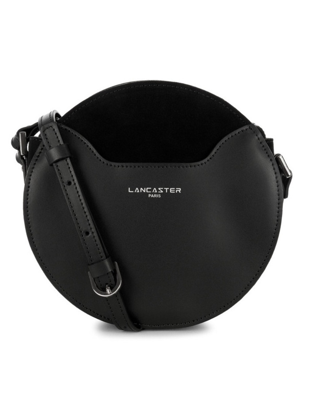 Lancaster Paris Vendôme Moon Leather Crossbody Bag Round Black